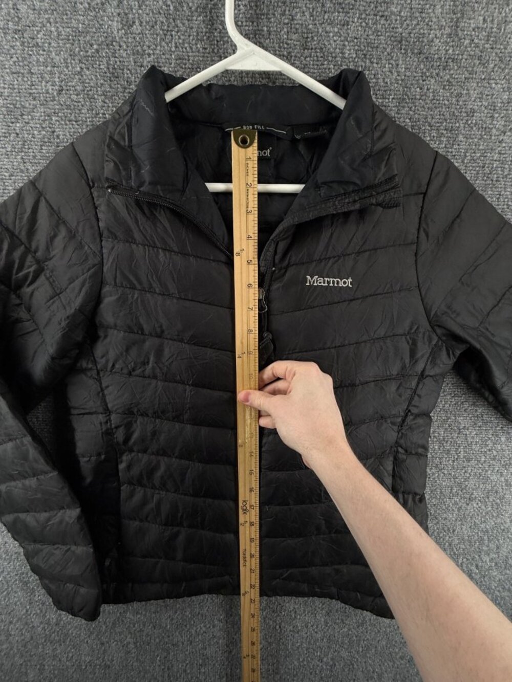 Marmot 800 Down Fill Puffer Jacket Insulated Women Black Full Zip Small Logo - Picture 4 of 16